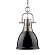 Duncan 9" Chain Hung Mini Pendant in Pewter