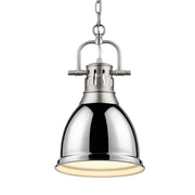 Duncan 9" Chain Hung Mini Pendant in Pewter