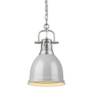 Duncan 9" Chain Hung Mini Pendant in Pewter
