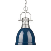 Duncan 9" Chain Hung Mini Pendant in Pewter