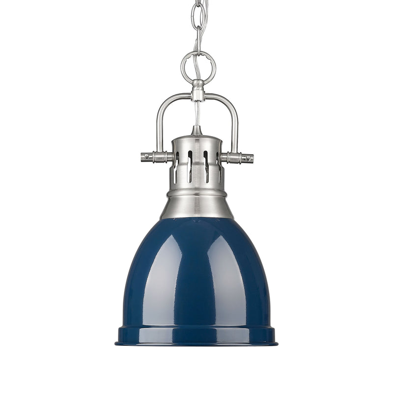 Duncan 9" Chain Hung Mini Pendant in Pewter