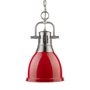 Duncan 9" Chain Hung Mini Pendant in Pewter