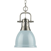 Duncan 9" Chain Hung Mini Pendant in Pewter