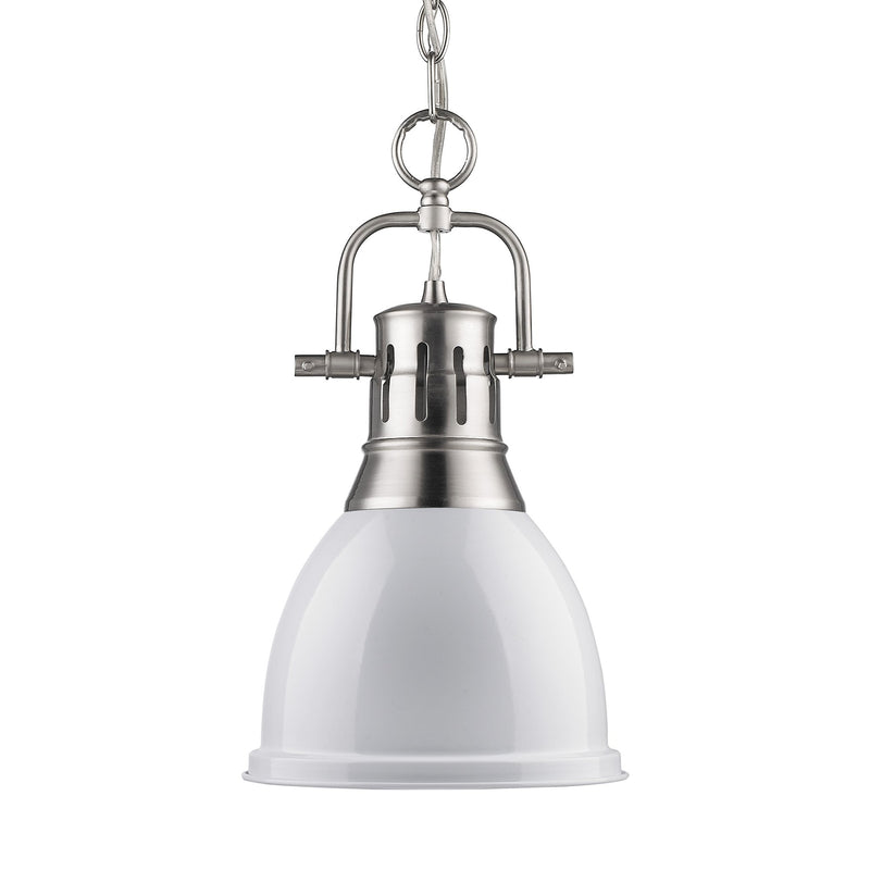 Duncan 9" Chain Hung Mini Pendant in Pewter