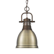 Duncan 9" Chain Hung Mini Pendant in Rubbed Bronze