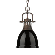 Duncan 9" Chain Hung Mini Pendant in Rubbed Bronze