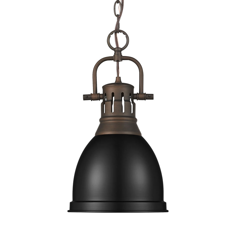 Duncan 9" Chain Hung Mini Pendant in Rubbed Bronze