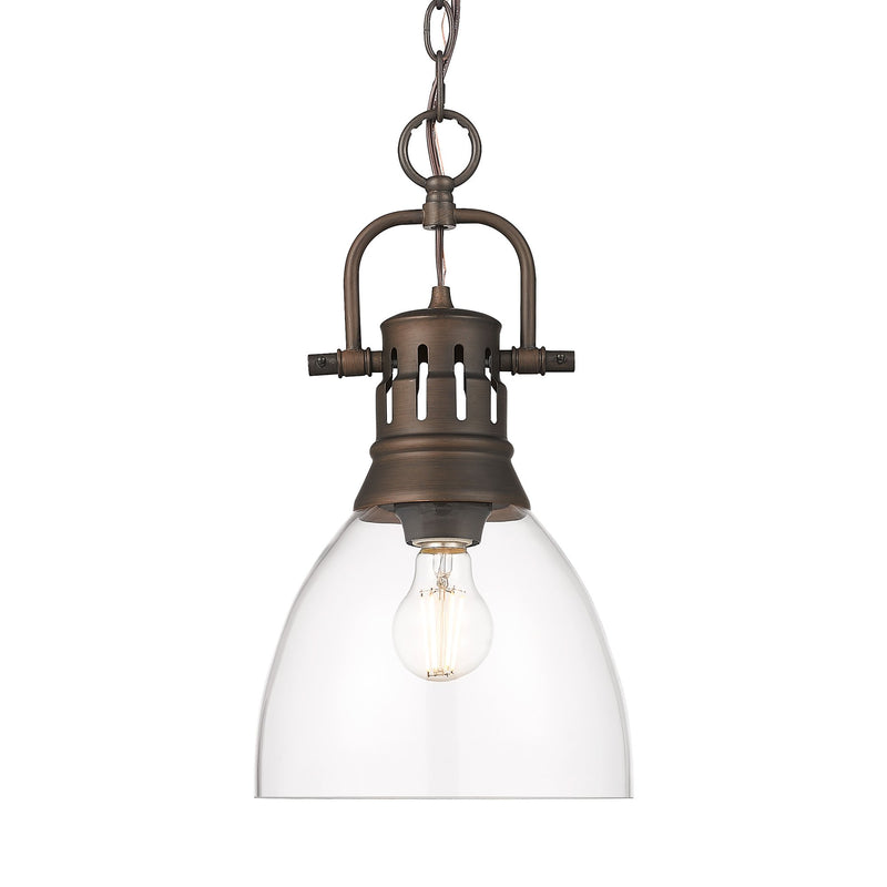 Duncan 9" Chain Hung Mini Pendant in Rubbed Bronze