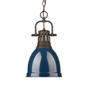 Duncan 9" Chain Hung Mini Pendant in Rubbed Bronze