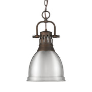 Duncan 9" Chain Hung Mini Pendant in Rubbed Bronze