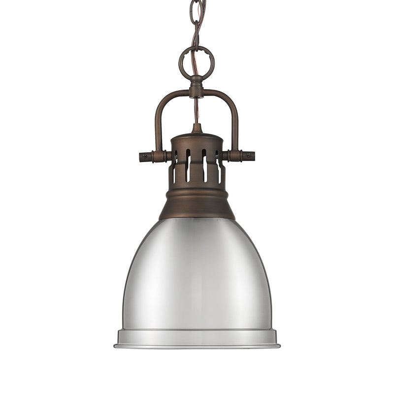 Duncan 9" Chain Hung Mini Pendant in Rubbed Bronze