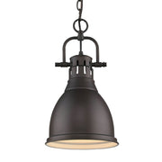 Duncan 9" Chain Hung Mini Pendant in Rubbed Bronze