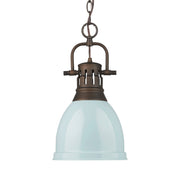 Duncan 9" Chain Hung Mini Pendant in Rubbed Bronze