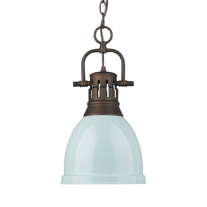 Duncan 9" Chain Hung Mini Pendant in Rubbed Bronze