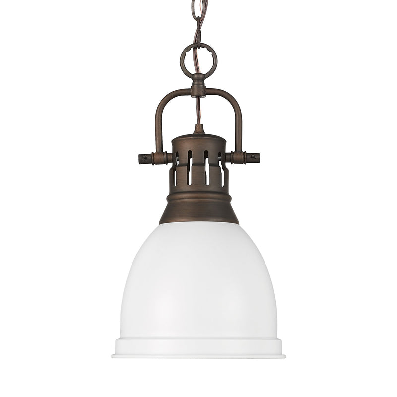 Duncan 9" Chain Hung Mini Pendant in Rubbed Bronze