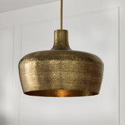 Myriah Large Pendant in Tibetan Hammered Brass
