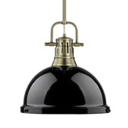 Duncan 14" Rod Hung Pendant in Aged Brass