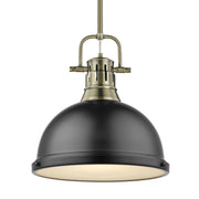 Duncan 14" Rod Hung Pendant in Aged Brass