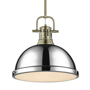 Duncan 14" Rod Hung Pendant in Aged Brass
