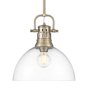 Duncan 14" Rod Hung Pendant in Aged Brass