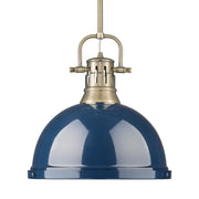 Duncan 14" Rod Hung Pendant in Aged Brass
