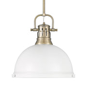 Duncan 14" Rod Hung Pendant in Aged Brass