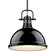 Duncan 14" Rod Hung Pendant in Matte Black