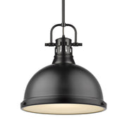 Duncan 14" Rod Hung Pendant in Matte Black