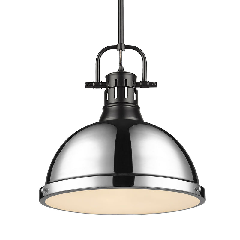 Duncan 14" Rod Hung Pendant in Matte Black