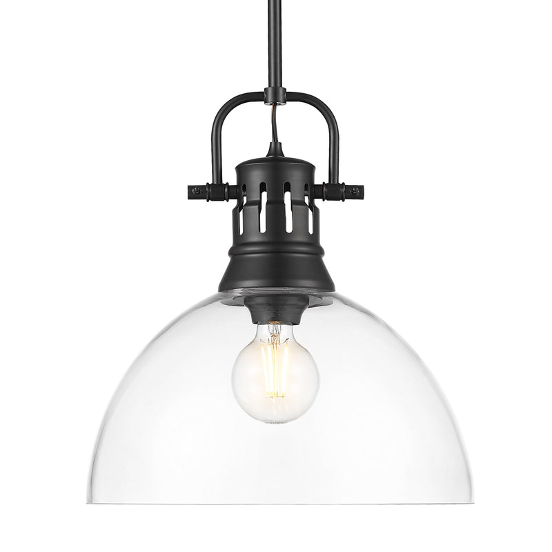 Duncan 14" Rod Hung Pendant in Matte Black