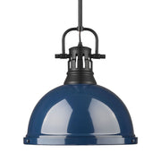 Duncan 14" Rod Hung Pendant in Matte Black