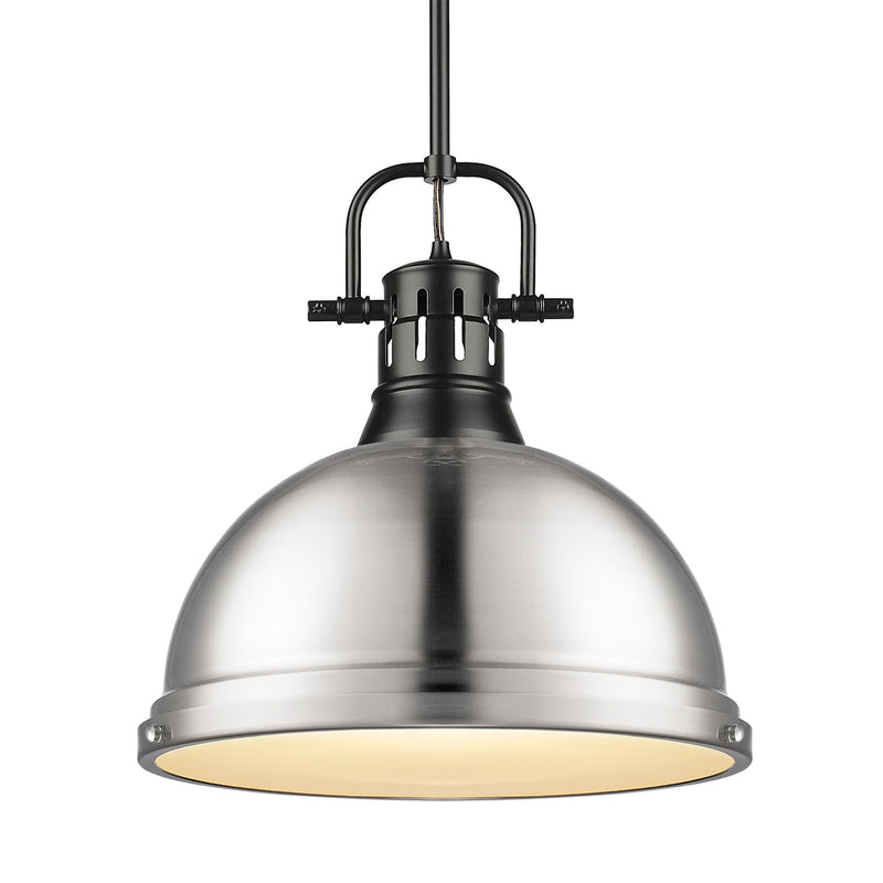 Duncan 14" Rod Hung Pendant in Matte Black