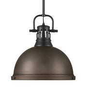 Duncan 14" Rod Hung Pendant in Matte Black