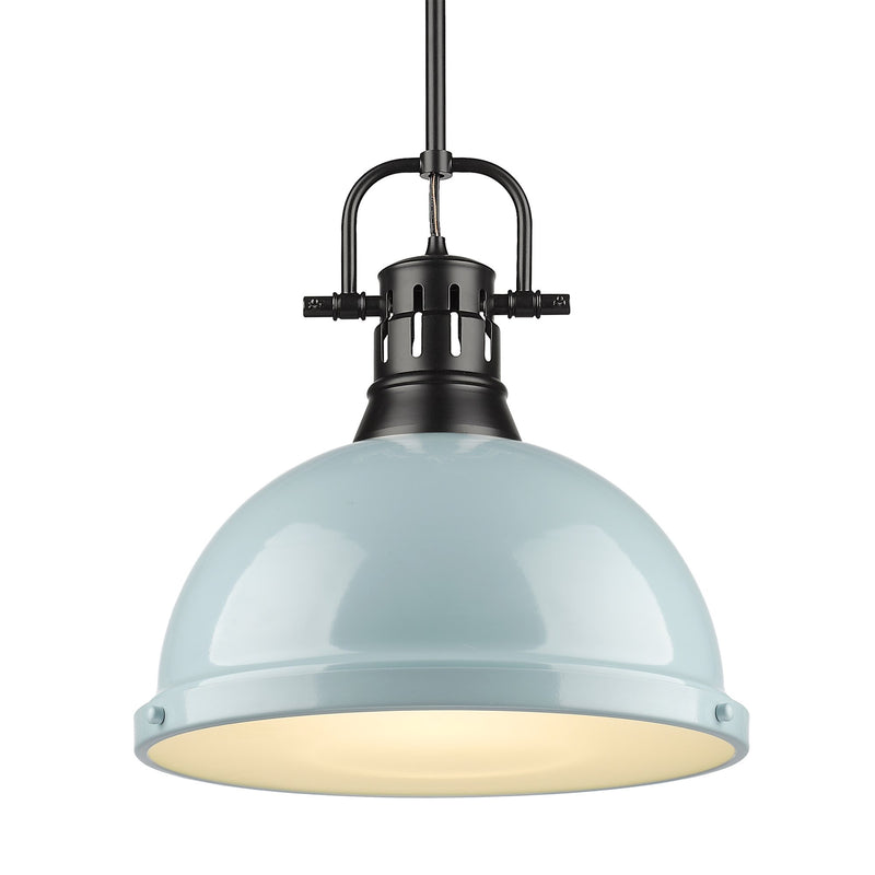 Duncan 14" Rod Hung Pendant in Matte Black