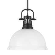 Duncan 14" Rod Hung Pendant in Matte Black