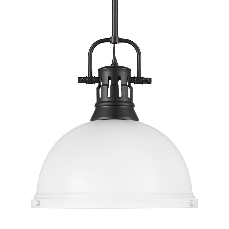 Duncan 14" Rod Hung Pendant in Matte Black
