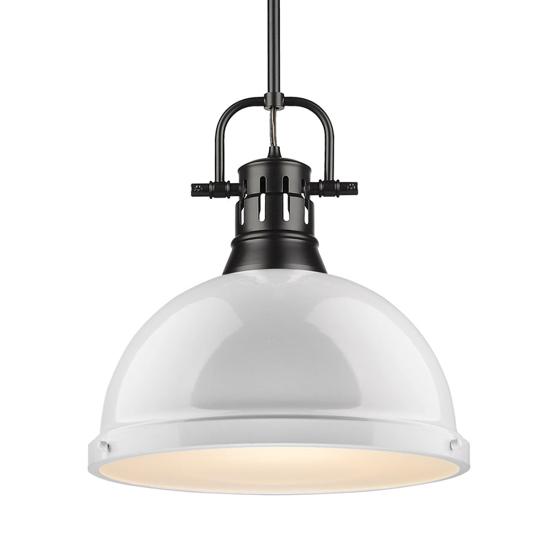 Duncan 14" Rod Hung Pendant in Matte Black