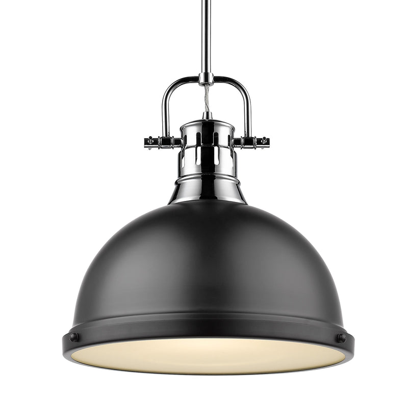 Duncan 14" Rod Hung Pendant in Chrome