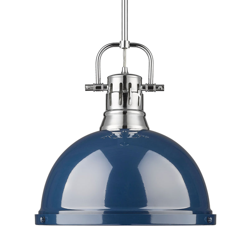 Duncan 14" Rod Hung Pendant in Chrome