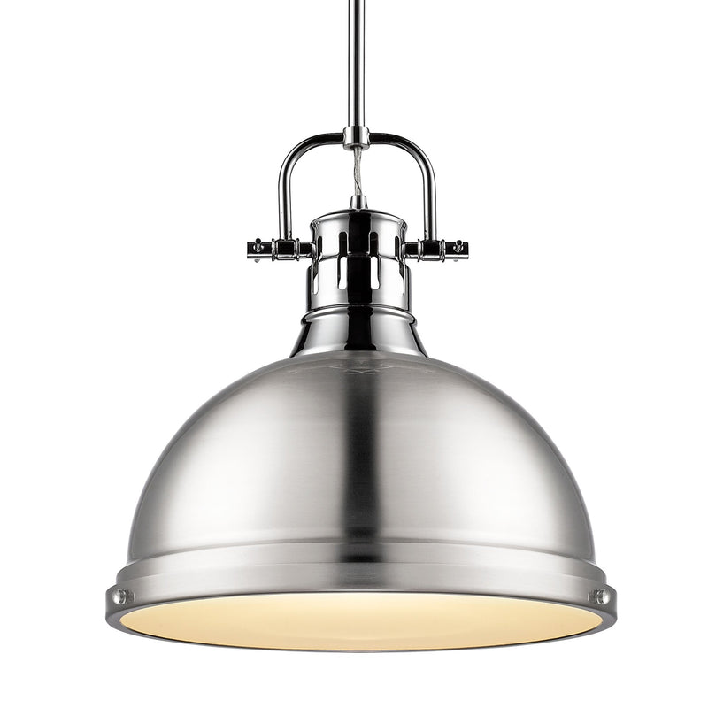 Duncan 14" Rod Hung Pendant in Chrome