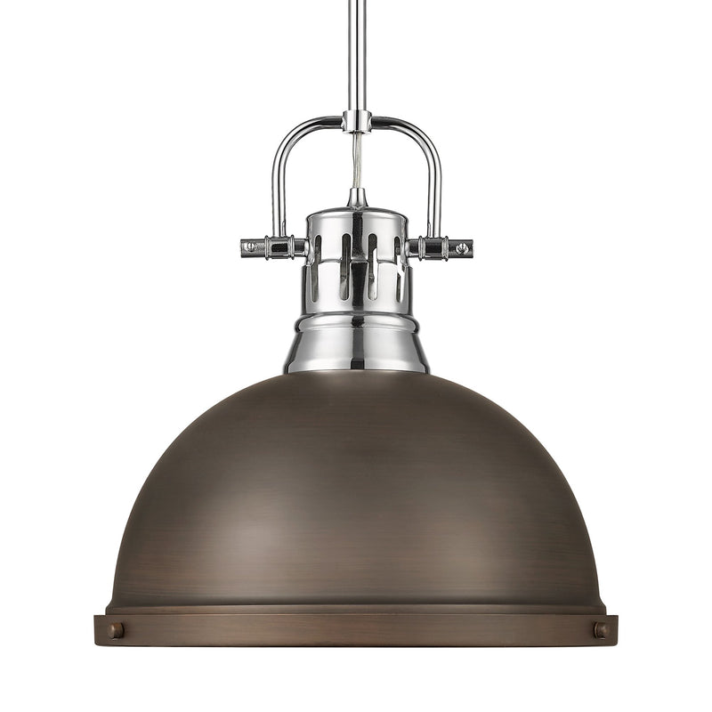 Duncan 14" Rod Hung Pendant in Chrome