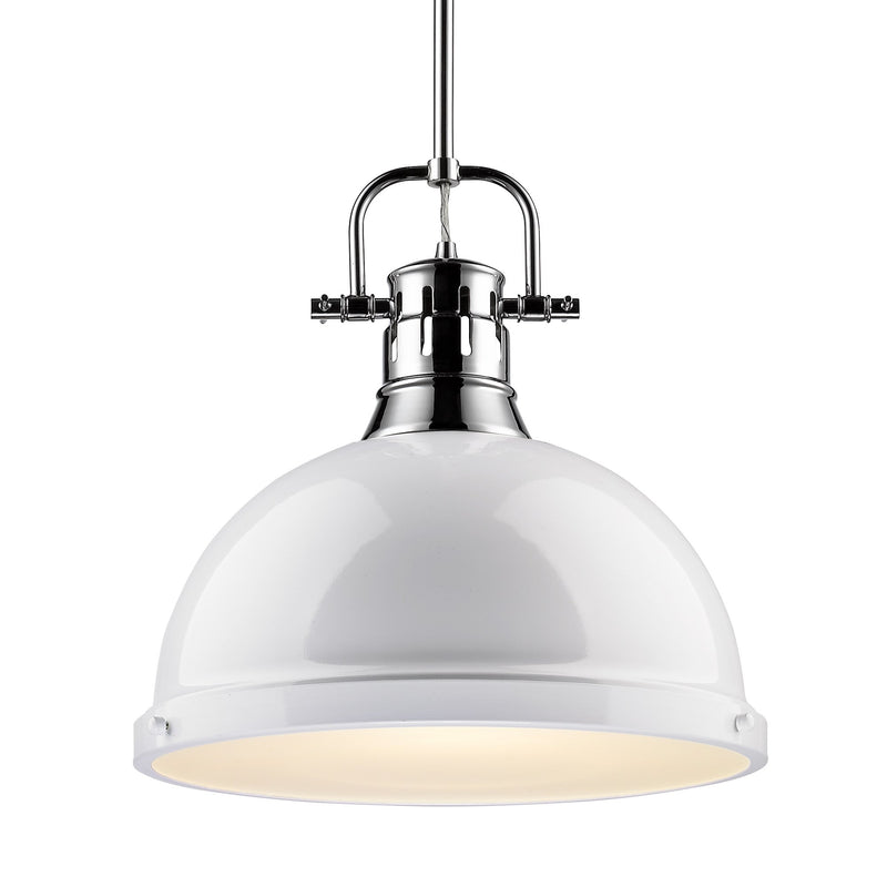 Duncan 14" Rod Hung Pendant in Chrome