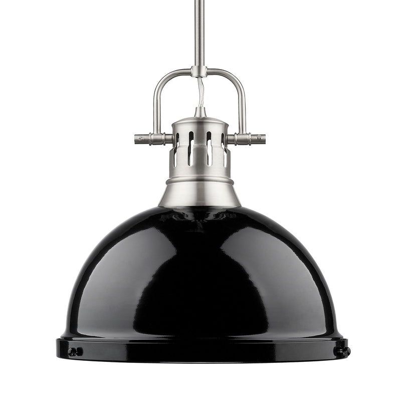 Duncan 14" Rod Hung Pendant in Pewter