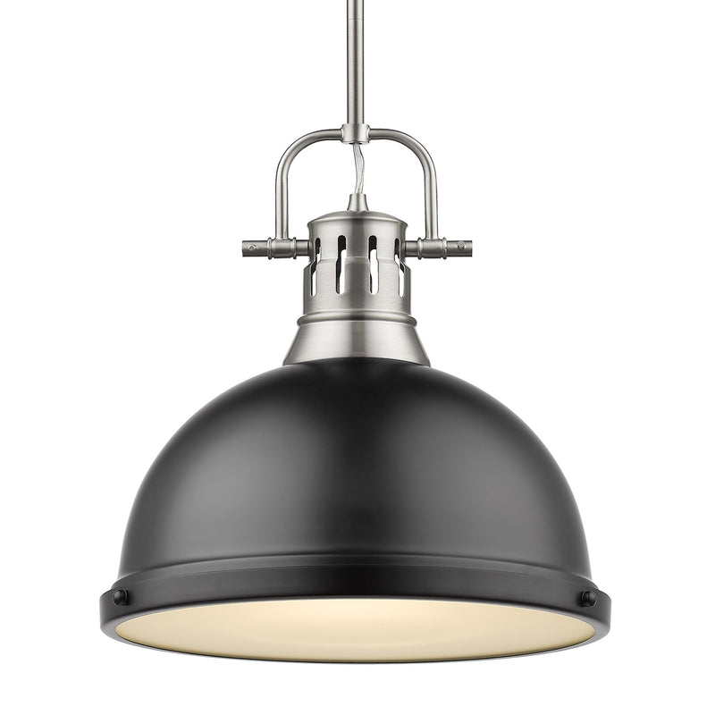 Duncan 14" Rod Hung Pendant in Pewter