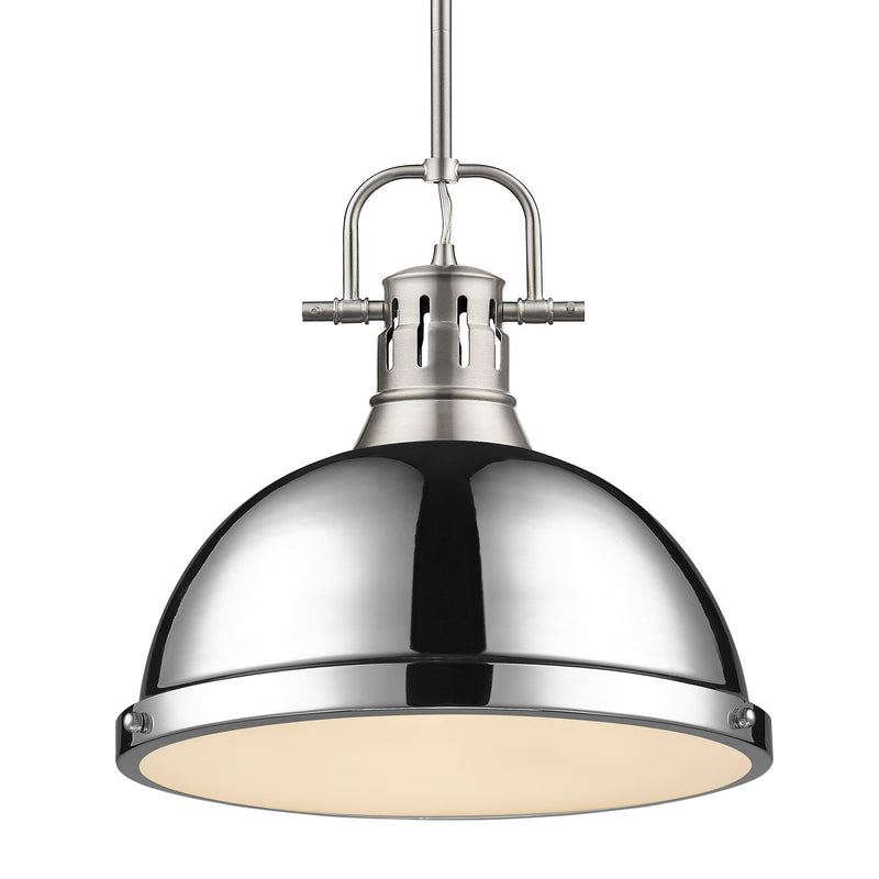 Duncan 14" Rod Hung Pendant in Pewter