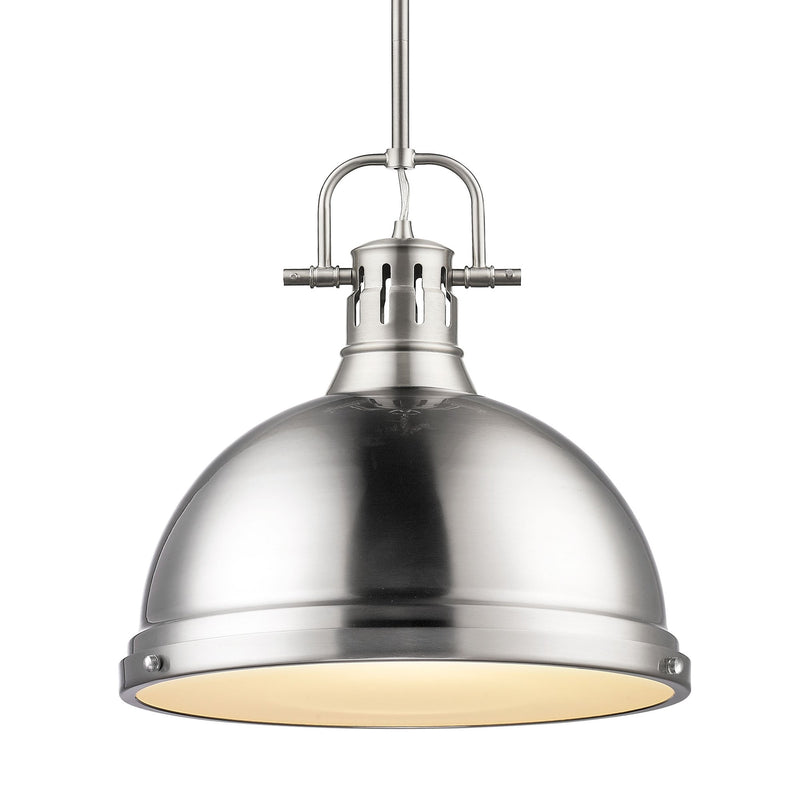 Duncan 14" Rod Hung Pendant in Pewter