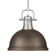 Duncan 14" Rod Hung Pendant in Pewter