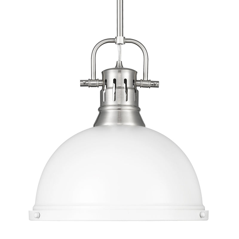 Duncan 14" Rod Hung Pendant in Pewter
