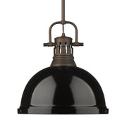 Duncan 14" Rod Hung Pendant in Rubbed Bronze