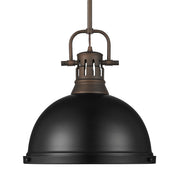 Duncan 14" Rod Hung Pendant in Rubbed Bronze